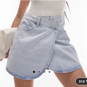 Topshop denim wrap skirt, size 8